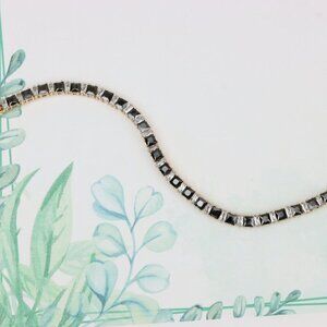 "Chic Black & White Crystal Rose Gold Bracelet, XPBL0766